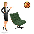 Kit 02 Poltronas Giratória Costela Suede Verde Base Metálica