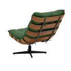 Kit 02 Poltronas Giratória Costela Suede Verde Base Metálica