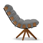 Kit 02 Poltronas Giratória Costela Veludo Luxo Base Madeira M