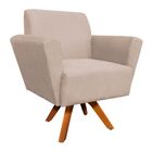 Kit 02 Poltronas Giratória Dora Suede Base Madeira Mm30 D'ros
