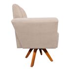 Kit 02 Poltronas Giratória Dora Suede Base Madeira Mm30 D'ros