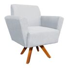 Kit 02 Poltronas Giratória Dora Suede Base Madeira Mm30 D'ros