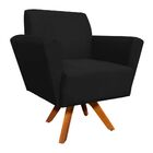 Kit 02 Poltronas Giratória Dora Suede Base Madeira Mm30 D'ros