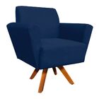 Kit 02 Poltronas Giratória Dora Suede Base Madeira Mm30 D'ros