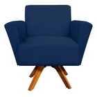 Kit 02 Poltronas Giratória Dora Suede Base Madeira Mm30 D'ros