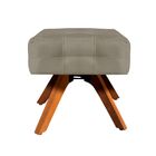 Kit 02 Poltronas Giratória Elisa E 01 Puff Suede Base Madeira