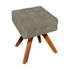 Kit 02 Poltronas Giratória Elisa E 01 Puff Suede Base Madeira