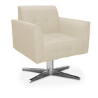 Kit 02 Poltronas Giratória Elisa Linho Base Estrela Cromado -