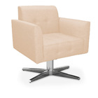 Kit 02 Poltronas Giratória Elisa Linho Base Estrela Cromado -