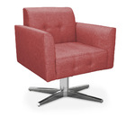 Kit 02 Poltronas Giratória Elisa Linho Whiski Rosê A106 Base
