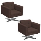 Kit 02 Poltronas Giratória Elisa Suede Base Estrela Cromado D