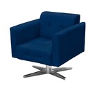 Kit 02 Poltronas Giratória Elisa Suede Base Estrela Cromado D