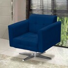 Kit 02 Poltronas Giratória Elisa Suede Base Estrela Cromado D