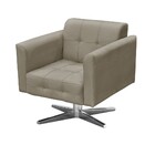 Kit 02 Poltronas Giratória Elisa Suede Marrom Rato Base Estre