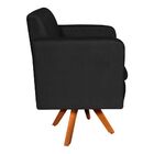 Kit 02 Poltronas Giratória Emília Suede Base Madeira Mm30 D'r