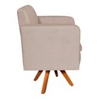 Kit 02 Poltronas Giratória Emília Suede Base Madeira Mm30 D'r
