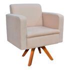 Kit 02 Poltronas Giratória Emília Suede Base Madeira Mm30 D'r