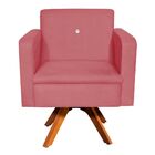 Kit 02 Poltronas Giratória Emília Suede Com Strass Base Madei