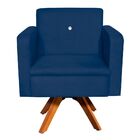 Kit 02 Poltronas Giratória Emília Suede Com Strass Base Madei