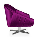 Kit 02 Poltronas Giratória Giovana Acetinado Base Cromada - D