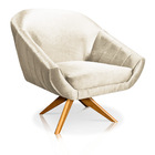 Kit 02 Poltronas Giratória Giovana Acetinado Base Madeira Ma3