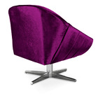 Kit 02 Poltronas Giratória Giovana Acetinado Roxo Base Cromad