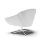 Kit 02 Poltronas Giratória Giovana Corano Branco Base Cromada