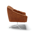 Kit 02 Poltronas Giratória Giovana Corano Nozes Base Cromada