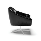 Kit 02 Poltronas Giratória Giovana Corano Preto Base Cromada