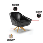 Kit 02 Poltronas Giratória Giovana Corano Preto Base Madeira