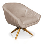 Kit 02 Poltronas Giratória Giovana Corano Vintage Capuccino B