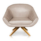 Kit 02 Poltronas Giratória Giovana Corano Vintage Capuccino B