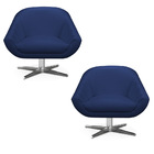 Kit 02 Poltronas Giratória Giovana Corino Azul Marinho Base C