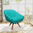 Kit 02 Poltronas Giratória Giovana Corino Azul Turquesa Base