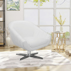 Kit 02 Poltronas Giratória Giovana Corino Base Cromada D03 -