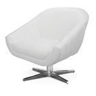 Kit 02 Poltronas Giratória Giovana Corino Base Cromada D03 -