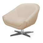 Kit 02 Poltronas Giratória Giovana Corino Base Cromada D03 -