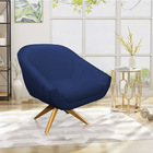 Kit 02 Poltronas Giratória Giovana Corino Base Madeira Ma30 -