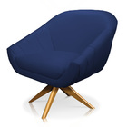 Kit 02 Poltronas Giratória Giovana Corino Base Madeira Ma30 -