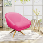 Kit 02 Poltronas Giratória Giovana Corino Base Madeira Ma30 -