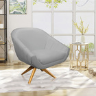 Kit 02 Poltronas Giratória Giovana Corino Base Madeira Ma30 D