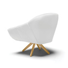 Kit 02 Poltronas Giratória Giovana Corino Base Madeira Ma30 D