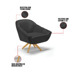 Kit 02 Poltronas Giratória Giovana Corino Base Madeira Ma30 D