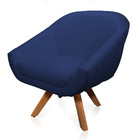 Kit 02 Poltronas Giratória Giovana Corino Base Madeira Mm30 -