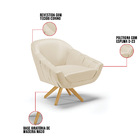 Kit 02 Poltronas Giratória Giovana Corino Bege Base Madeira M