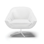 Kit 02 Poltronas Giratória Giovana Corino Branco Base Cromada