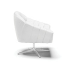 Kit 02 Poltronas Giratória Giovana Corino Branco Base Cromada