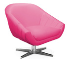 Kit 02 Poltronas Giratória Giovana Corino Pink Base Cromada -