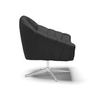 Kit 02 Poltronas Giratória Giovana Corino Preto Base Cromada