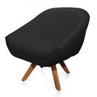 Kit 02 Poltronas Giratória Giovana Corino Preto Base Madeira